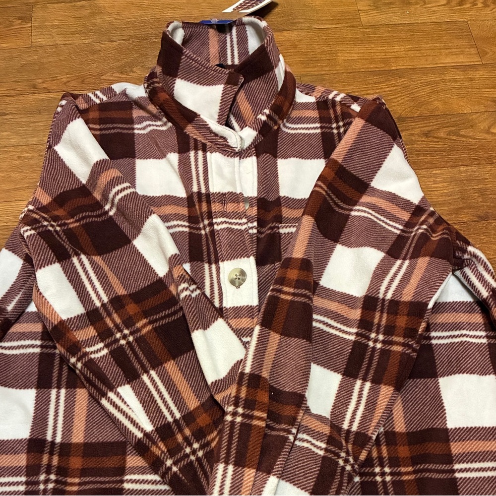 Eddie Bauer Women’s Plaid Button Down Long Sleeve Shirt Size Large NWT